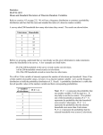 Statistics  MATH-1410 Mean and Standard Deviation of Discrete Random Variables