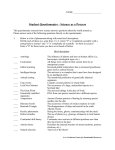 Student Questionnaire - Science as a Process