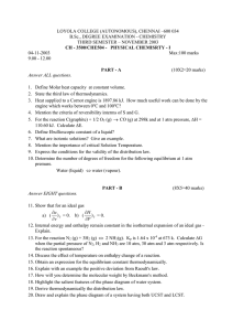 LOYOLA COLLEGE (AUTONOMOUS), CHENNAI –600 034 B.Sc., DEGREE EXAMINATION - CHEMISTRY