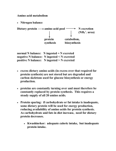 Amino acid metabolism