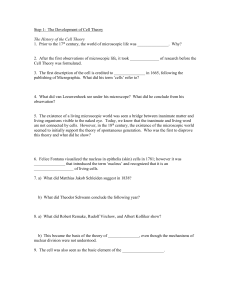 Step 1: The History of the Cell Theory