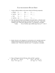 ELECTROCHEMISTRY REVIEW SHEET