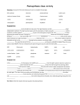 Photosynthesis Cloze Activity Directions: Use each of the terms