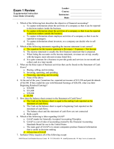 Exam 1 Review Answers - Iowa State University