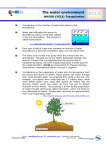 Transpiration is the transfer of water from plants to the atmosphere