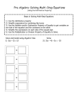 Pre-Algebra: Solving Multi