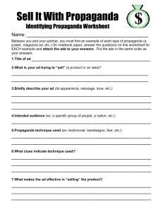 Identifying Propaganda Worksheet