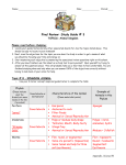 Name: Date: Period:____ Final Review: Study Guide # 3 TOPICS