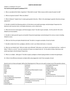 gentics review sheet 14-15 - Mercer Island School District