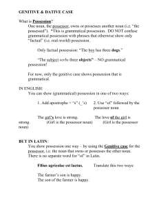 1. Genitive singular