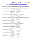 History of Communications - Ancient Worksheet