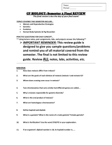 CP BIOLOGY: Semester 2 Final REVIEW