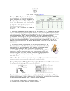 Zoo/Bot 3333 Genetics Quiz #3 10/28/11 For the answers to the quiz