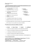 Biology 3 Extra Credit Quiz (Cell Division) Name: