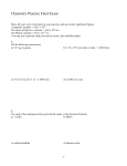 Chemistry 1 Practice Final Exam - Tutor