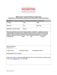 Memorandum of Understanding and Agreement Registration of