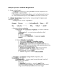 Chapter 9 Notes: Cellular Respiration