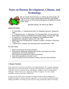 Notes on Human Development, Climate, and Technology