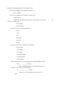 Outline for the grammar portion of the Chapter 3 exam.