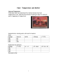 Heat, Temperature and Matter