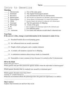 Intro to Genetics