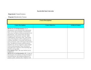 Bio-Chemistry Course Descriptions