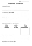 The Cell and Cell Division Exercises