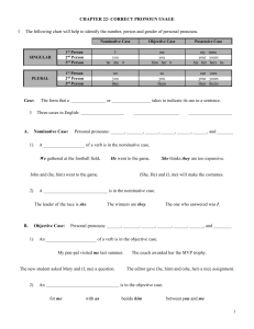 Pronoun Usage Notes - Garnet Valley School