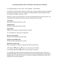 Accounting Mnemonics-How to Remember the Debit and Credit