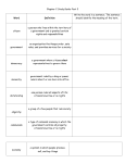 Chapter 2 Study Guide: Part 2 Word Definition Write the word in a