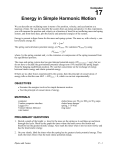 Energy in Simple Harmonic Motion