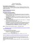 Chapter 11: Thermochemistry