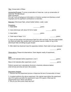 Conservation of Mass Lab