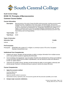 Common Course Outline - South Central College