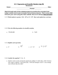 8.2.1 Exponents and Scientific Notation (day #2) Homework Name