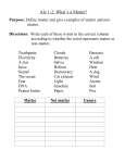 Matter vs Non-Matter word list