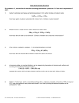 Gas Stoichiometry Worksheet