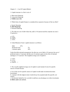 Chapter 11 – Cost Of Capital (Block)