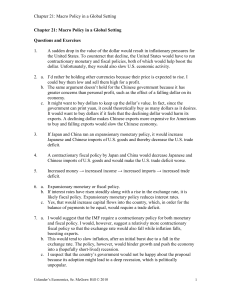 Chapter 34: Monetary and Fiscal Policy in a Global Setting