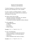 Systems of Linear Equations: