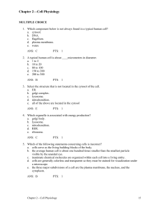 Chapter 2—Cell Physiology