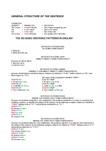 the six basic sentence patterns in english