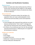 Evolution and Classification Unit Vocabulary