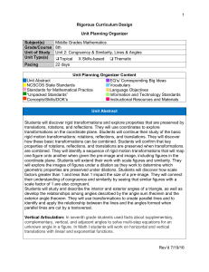 Unit 2 - Congruency Similarity Lines Angles