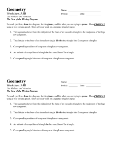 Geometry Name: Worksheet 5.4B Period: ______ Date: ______ Use