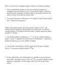 PHY111 Seat Activity: Johannes Kepler`s Third Law of