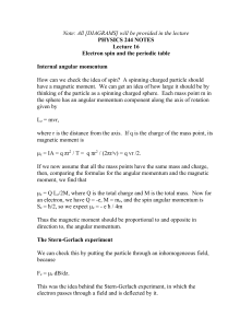 Electron spin and the periodic table