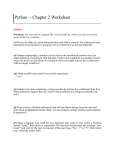 Python -- Chapter 1 In-Class Exercises Page 1 of 2 Python