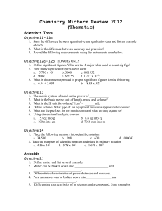 Chemistry Midterm Review 2006