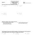 11-3 SOLVING SYSTEMS OF EQUATIONS BY SUBSTITUTING Name